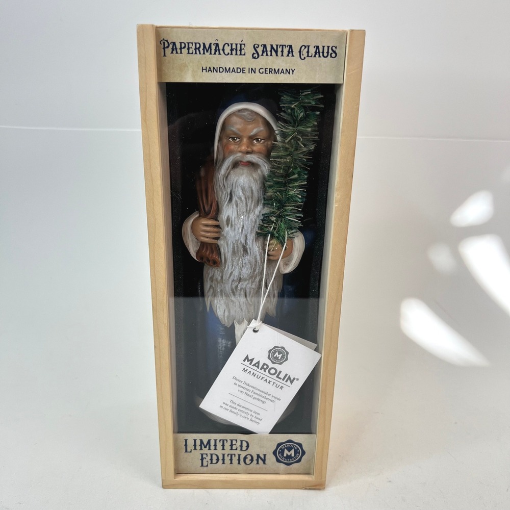 Marolin Papermache Santa Claus Handmade Limited Edition Germany Christmas Decor